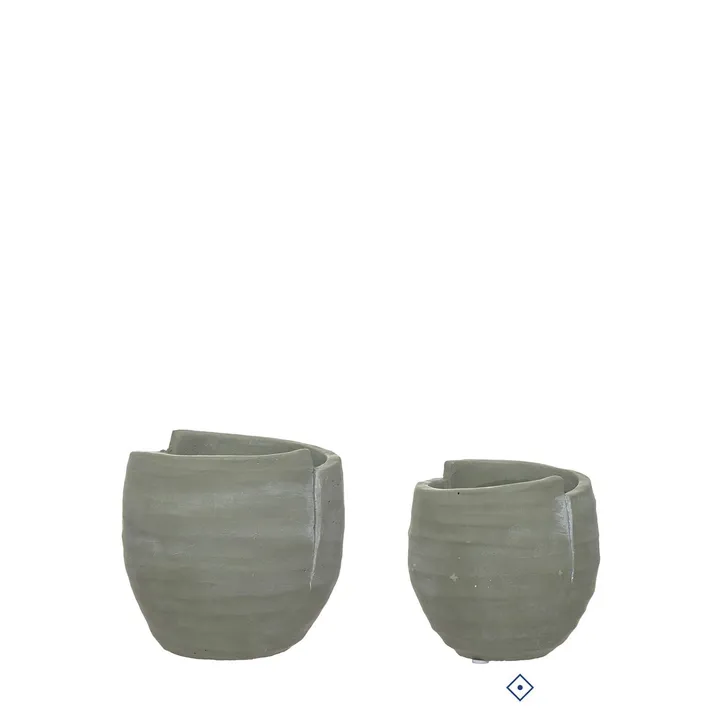 Jarrón decorativo de cemento, gris oscuro, 11,5 cm de alto