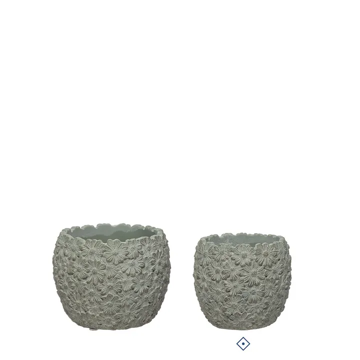 Jarrón decorativo de cemento, verde, 10,8 cm de alto