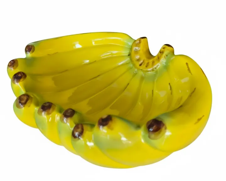 Frutero decorativo forma plátanos, cerámica artesanal