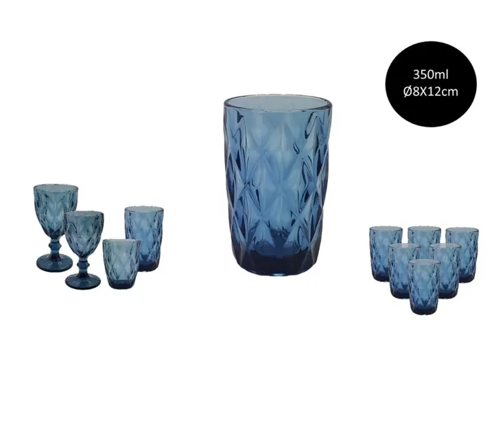 6 Vaso ice 350 ml azul (pack de 6)