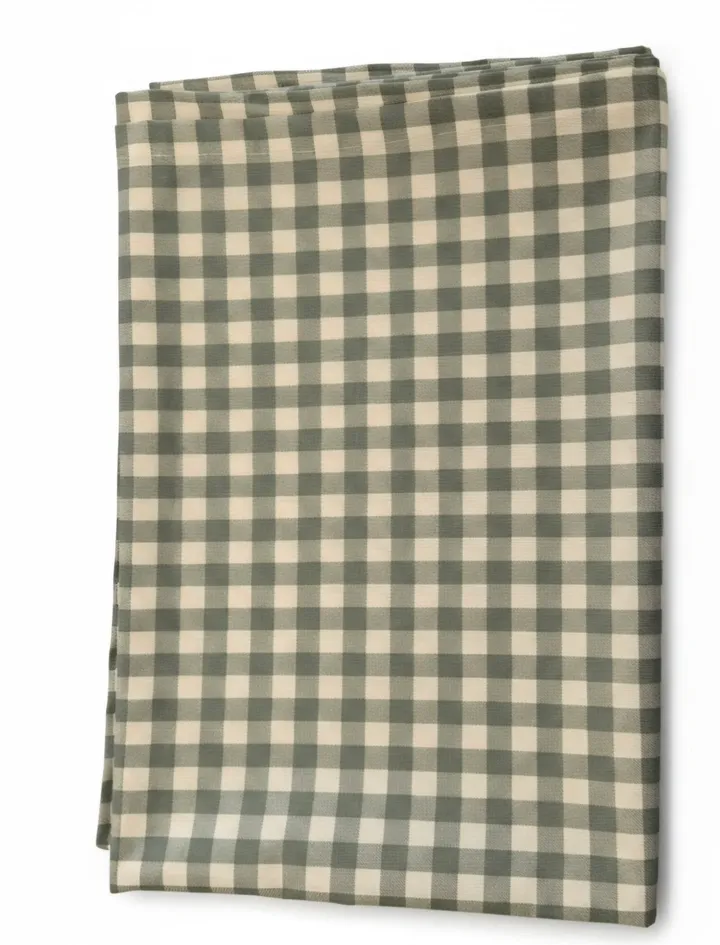 Mantel antimanchas 135 × 200 cm, cuadros vichy verde